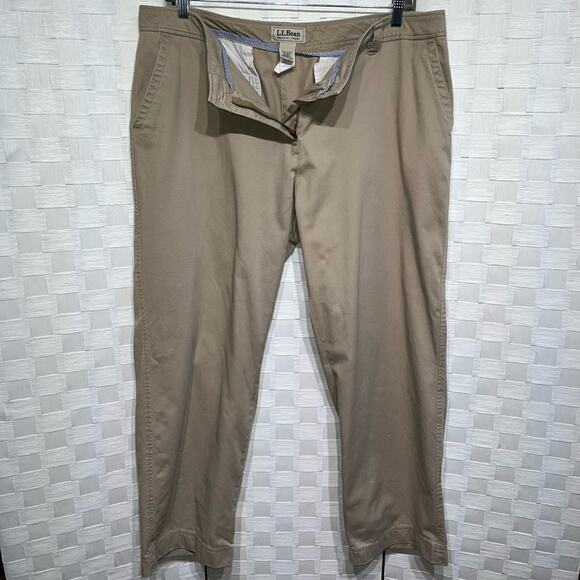 L.L. Bean Women’s Favorite Fit Straight Khaki Chino Pants Size 18 100% Cotton - Picture 6 of 10